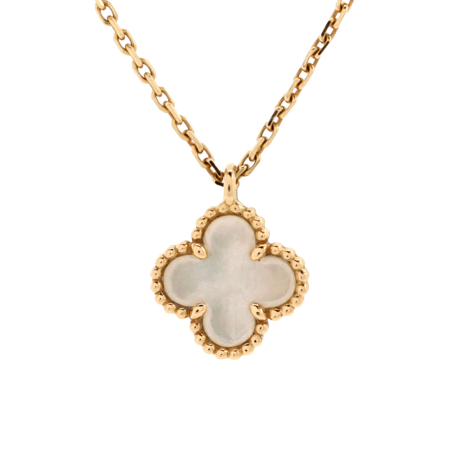 Van Cleef & Arpels Sweet Alhambra pendant necklace in 18K yellow gold and mother of pearl