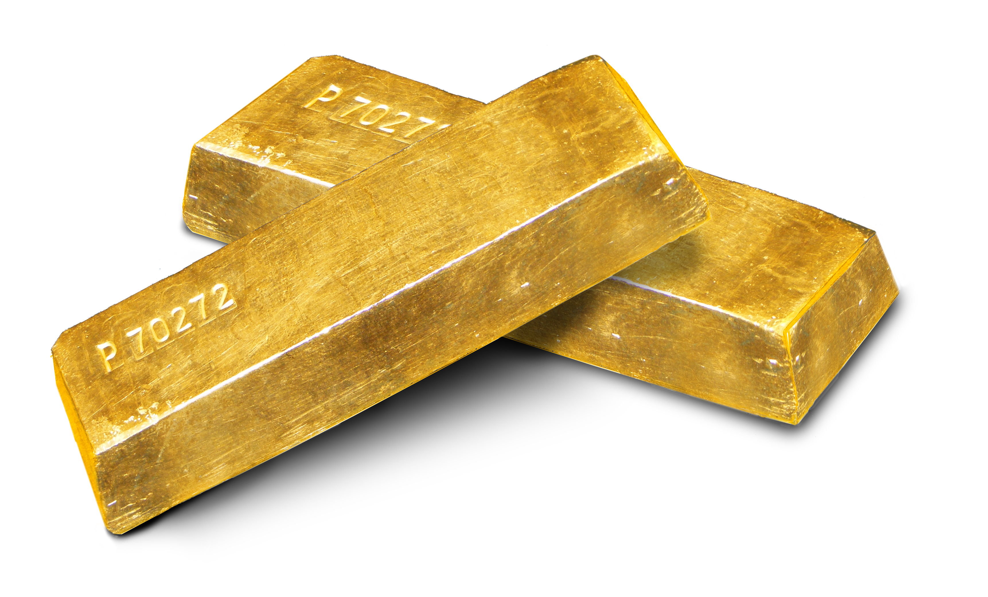 Gold bullion bars on white background, showing the raw material price driving fine jewelry costs