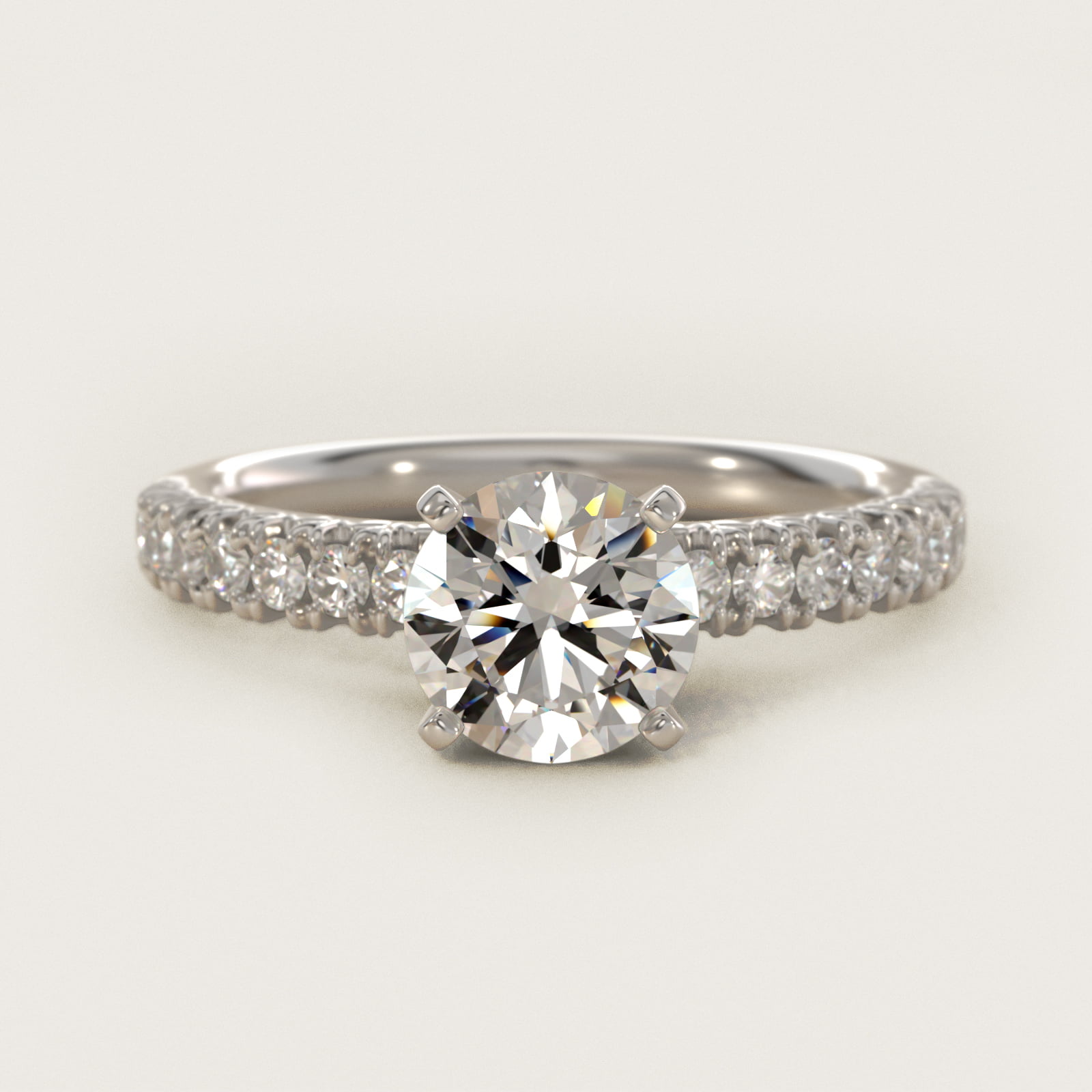 French Pave diamond engagement ring in platinum by Blue Nile