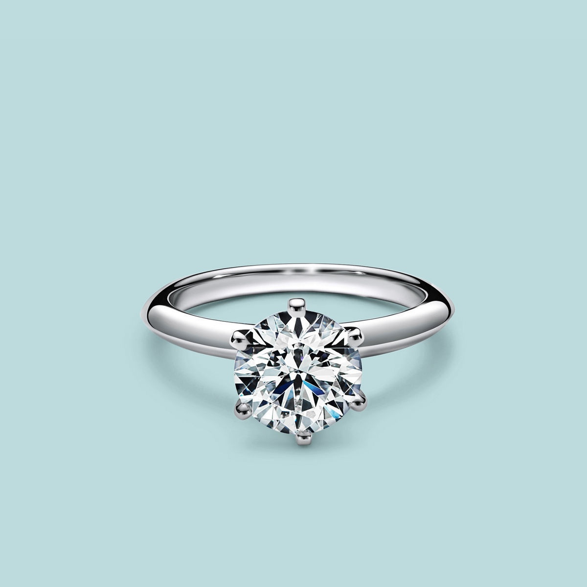 The Tiffany Setting engagement ring in platinum, six-prong solitaire